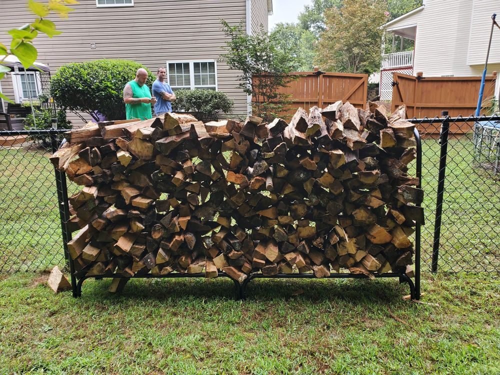 Seasoned firewood stacked for delivery